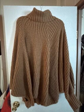 torrid Camel Brown Chunky Ribbed Turtleneck Sweater